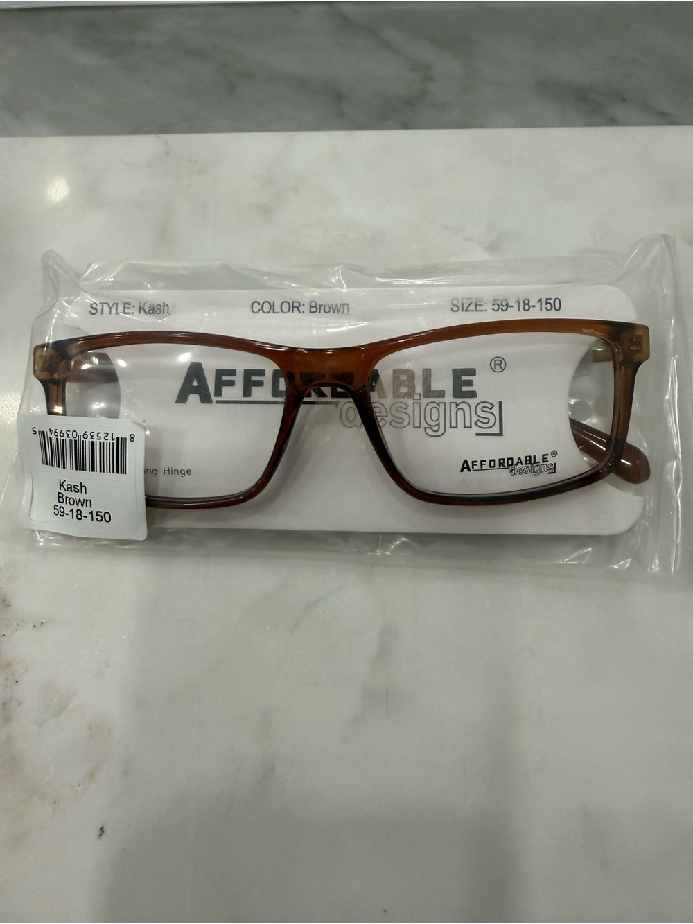 Affordable Design “Kash" Brown Men's Eyeglass Frames